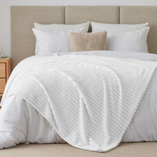 Plaid Polaire Blanc Pour Lit 2