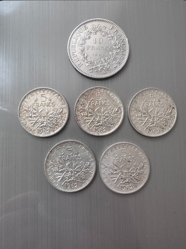 Lot pièces argent - 6, en