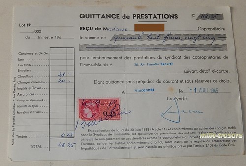 Quittance prestations du - de,