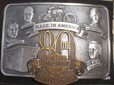 HARLEY1983 80TH 80 YEAR ANNIVERSARY BELT BUCKLE VINTAGE FOUNDERS NUMBERED LE 