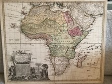 Afrique Original Gravure sur Cuivre Carte Géographique Homann Erben 1737