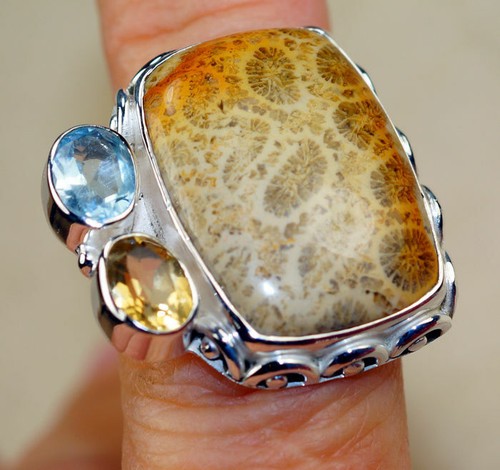 Bague argent massif - en,