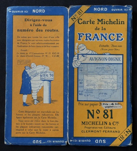 Carte 1926 michelin avignon - carte,