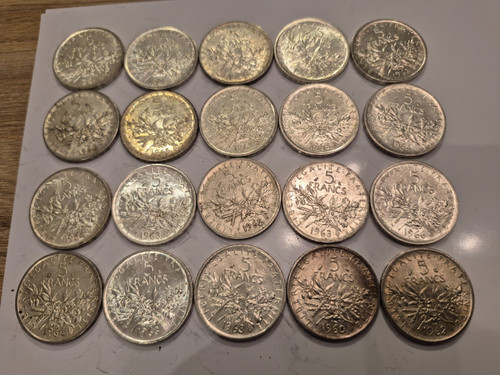 Lot pièces argent - lot, 20