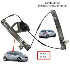Mécanisme Lève Vitre Avant Droit Passager Pour Peugeot 208 3 Portes 9673155180