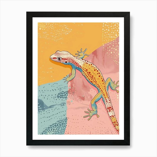 Coral tokay gecko abstract - gecko,