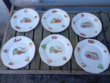 6 Assiettes Plates en Faïence DIGOIN SARREGUEMINES Modèle PRIMEUR