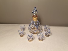 Service à liqueur en verre émaillé  verrerie de Monaco  années 50