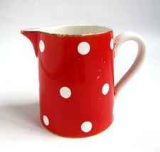 CONFETTIS Pot à Lait 11,3 cm Sarreguemines et Digoin Rouge à Pois Blanc France