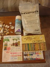 lot japonais ancien matériel création décors ensemble aquarium verre coquillage