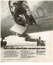 PUBLICITE ADVERSTISING  1973   SAMSONITE  valises bagages