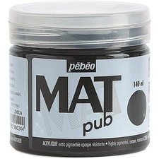 [256024] Pébéo Pot 140ml Peinture Acrylique MAT pub Noir Ivoire