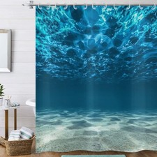 Rideau de Douche Bleu Océan