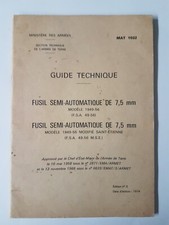 Livre guide technique du Fusil semi-automatique de 7,5mm modèle 1949-56 arme