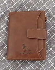 Portefeuille Monnaies Cartes en cuir marron BINLIROO homme Neuf