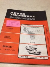 Revue Technique Automobile Renault 15 R15 TL TS R17 TL , évol' GS Kadett éd. 72