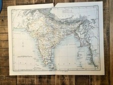 Carte Ancienne Colorée - Inde