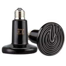 2X 150W E27 Lampe Chauffante Céramique Ampoule Chauffage Infrarouge pour Rept...