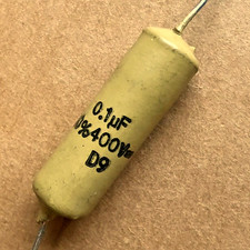 1 Condensateur MULLARD MUSTARD C296 NOS 100nF 10% - 400V - 0.100uF - 100000pF