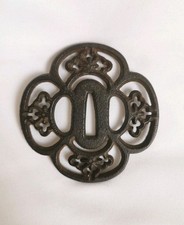 Tsuba en Fer Katana Garde Épée Vintage Japonais