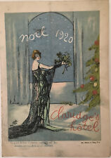 GIR CHARLES MENU DE NOEL 1920 CLARIDGE'S HOTEL PARIS CREATION DE LA MAISON JENNY