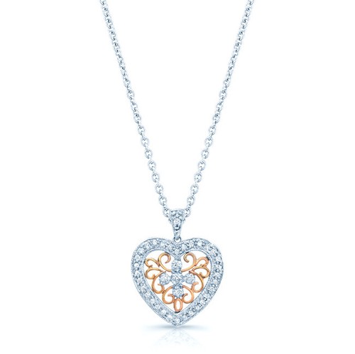 Diamant coeur filigrane - diamant,