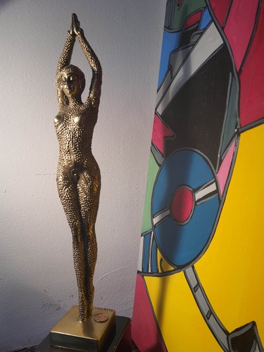 Statue bronze danseuse dorée - bronze,