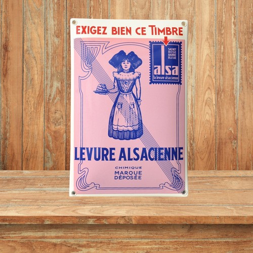 Plaque émaillée alsa levure - plaque,