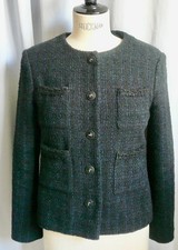 Chanel veste tweed fr38 black - chanel,