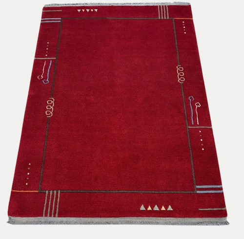 Tapis rouge indo népal - rouge, tissé