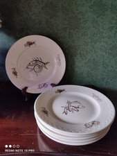 6 Assiettes à Poisson Sarreguemines  Renaud & Clermont  Nice  Vintage 1959 RARE 