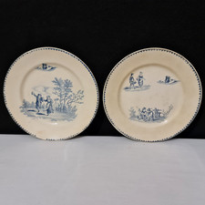 2 antique earthenware plates