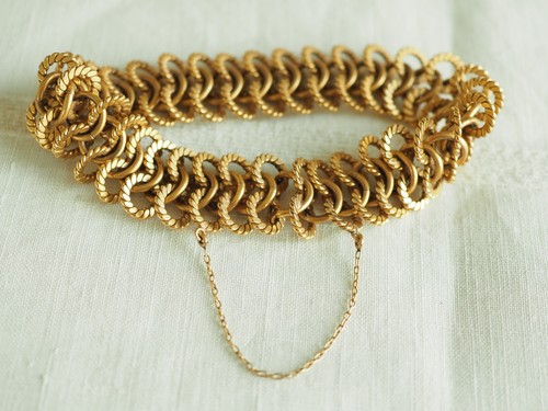 Bracelet vintage metal dore - vintage,