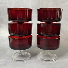 Ensemble 6 coupe à champagne verres cavalier ruby rouge Luminarc Haut. ~8cm