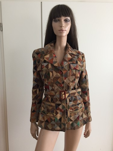 Veste vintage cuir - , patchwork