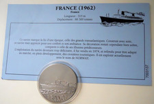 MEDAILLE DE COLLECTION PIECE DU PAQUEBOT " LE FRANCE 1962 " GRAVEUR C. GONDARD
