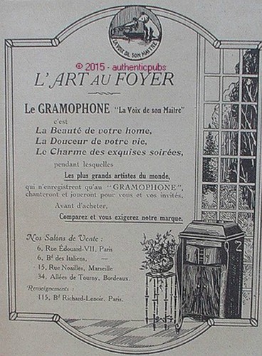 Publicite gramophone voix - publicite,