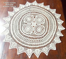 NAPPERON ROND CROCHET CREATION SYLVETTE RAISONNIER ARTISANAt FRANCAIS 50CM***
