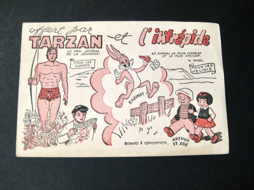Tarzan intrépide buvard - tarzan,