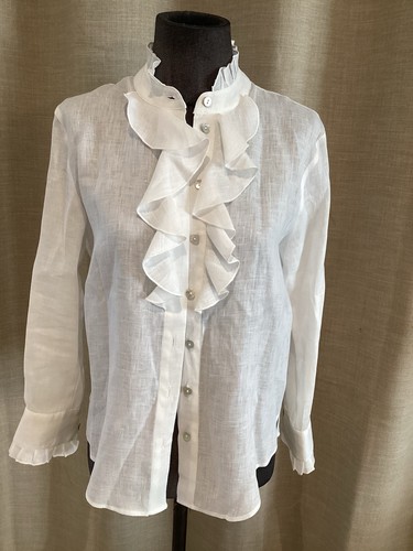 Magnifique chemisier lin blanc - chemisier,