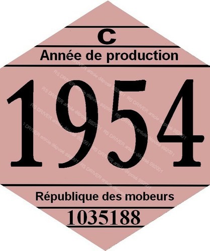 Vignette 1954 pour mobylette - 1954,