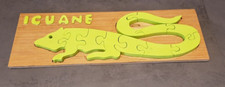 Jeux en bois fait main en France - Puzzles animaux - Iguane