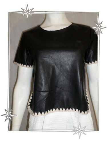 Haut fantaisie simili cuir - -,