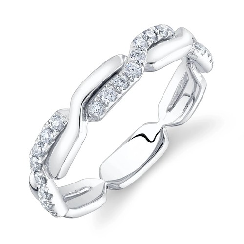 14k blanc diamant tressé - 14k,