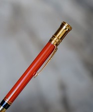 STYLO PORTE-MINES PARKER DUOFOLD TANGO EN RESINE ORANGE & PL. OR - RARE VERSION