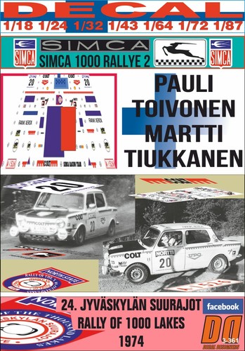 Decal simca 1000 rallye - decal, 2