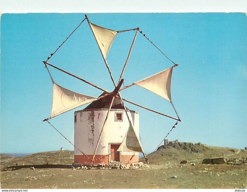 Carte postale moulin - carte, vent