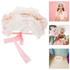  Bandeau en dentelle : chapeau de soleil Lolita en rotin pour filles - bonnet