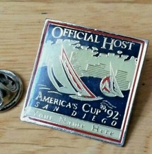   pin's lapel pins vintage VOILE AMERICA'S CUP 92 SAN DIEGO Official Host argent