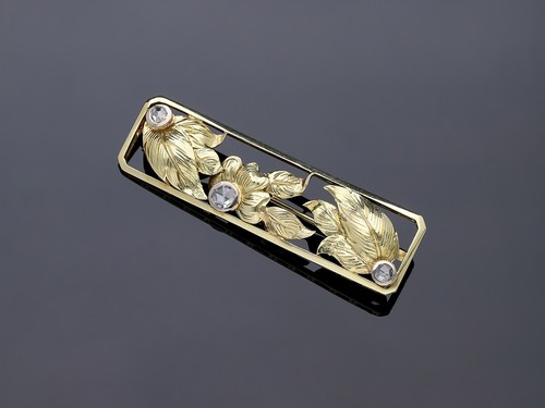 Broche ancienne diamant motif